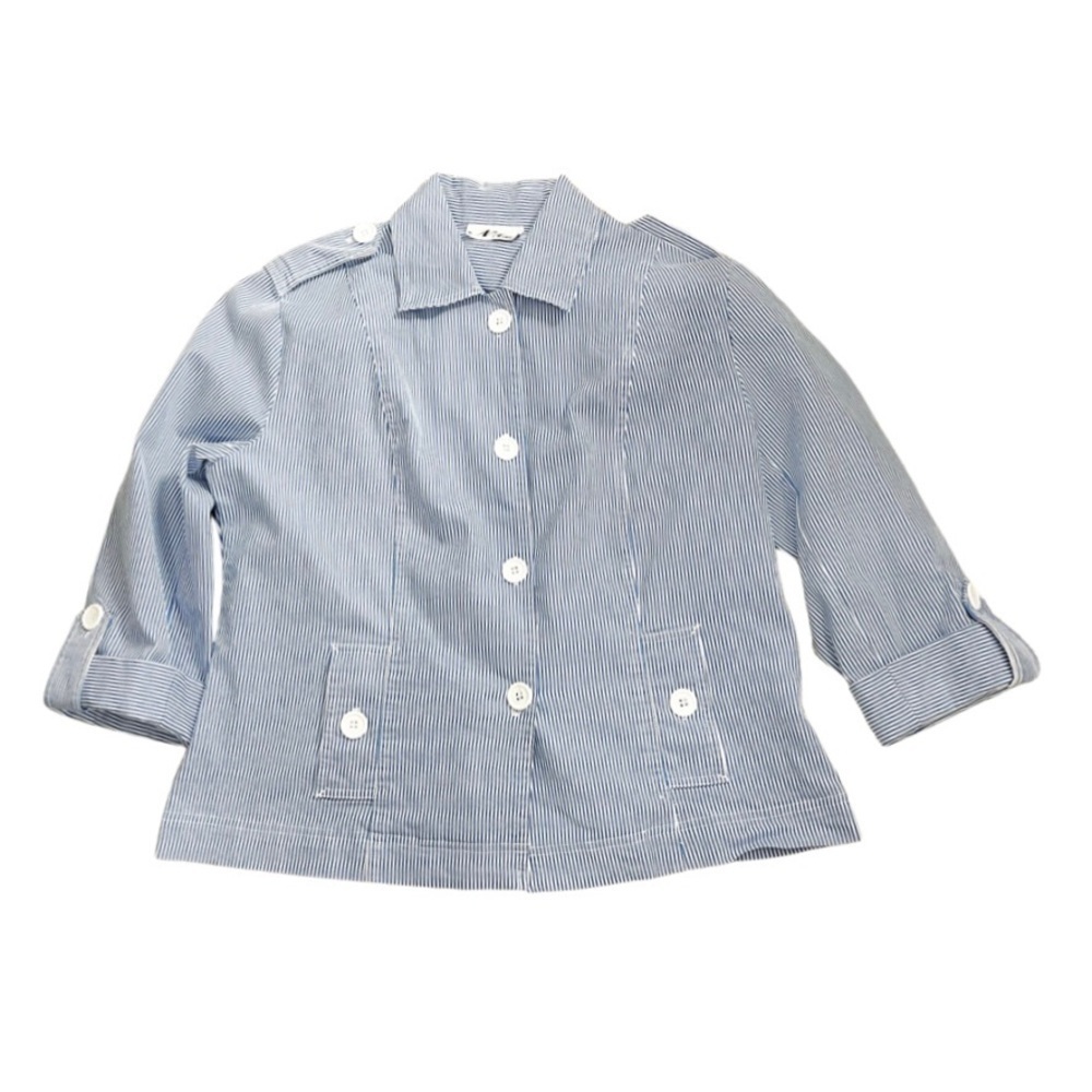 NTouch seersucker Nautical crop shacket no tags. See measurements. Adult size